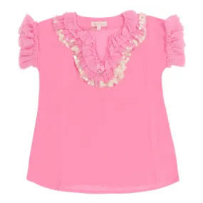 Angel’s face Irena Sequin roze kaftan