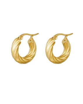 Curly hoops earrings gold
