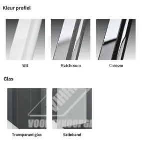 Novellini Giada H inloopdouche 147-148.5 cm helder glas wit