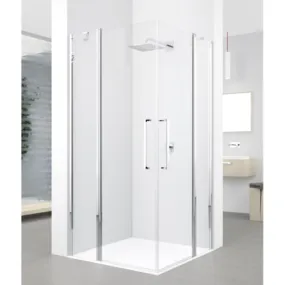 Novellini Young A hoekinstap 87-89 cm helder glas mat chr.
