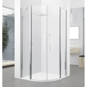 Novellini Young R hoekinstap 1/4 R38  87.5-89.5 cm h.glas mat chr.